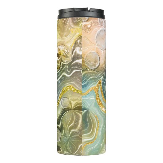 Abstrakter Stein aus flüssigem Marmor Textur Hinte Thermosbecher (Rückseite)