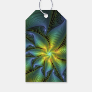 Abstrakter Stern, glänzende blaue grüne goldene Fr Geschenkanhänger
