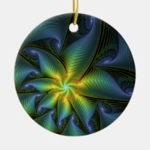 Abstrakter Stern, glänzende blaue grüne goldene Fr