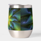 Abstrakter Stern, Shiny Blue Green Golden Fraktal (Rechts)