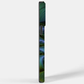 Abstrakter Stern, Shiny Blue Green Golden Fraktal  Case-Mate iPhone Hülle (Rückseite / Rechts)