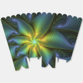 Abstrakter Stern, Shiny Blue Green Golden Fraktal Geschenkschachtel (Ungeklappt)