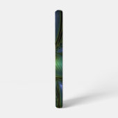 Abstrakter Stern, Shiny Blue Green Golden Fraktal  Samsung Galaxy Hülle (Linke Seite)