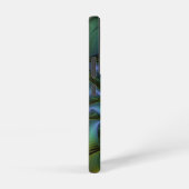 Abstrakter Stern, Shiny Blue Green Golden Fraktal  Samsung Galaxy Hülle (Rechte Seite)