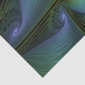 Abstrakter Stern, Shiny Blue Green Golden Fraktal  Seidenpapier (Detail)