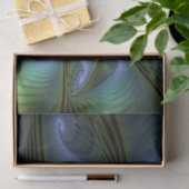 Abstrakter Stern, Shiny Blue Green Golden Fraktal  Seidenpapier (Geschenk)