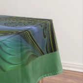 Abstrakter Stern, Shiny Blue Green Golden Fraktal  Tischdecke (Beispiel)