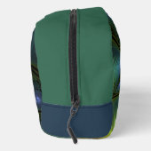 Abstrakter Stern, Shiny Blue Green Golden Fraktal Waschbeutel (Rechts)