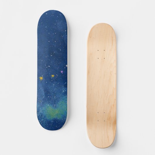Abstrakter Sternenhimmel Skateboard (Vorderseite)