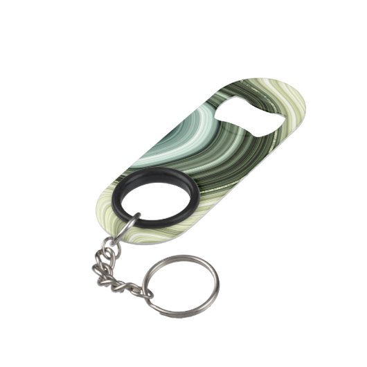 Abstrakter Stone Swirl Individuelle Name Mini Flaschenöffner (Rückseite Schrägansicht)