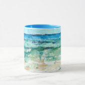 Abstrakter Strand Aquamarin Art Tasse (Zentrum)