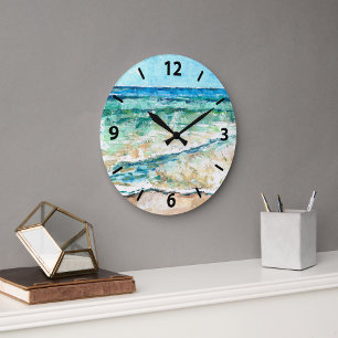 Abstrakter Strand-Küstenküstenlinie-Grafik Uhr