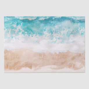 Abstrakter Strand mit Aquarellfarbe Seidenpapier