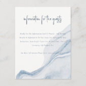 Abstrakter Strand mit blauer Küste - Hochzeitsdeta Begleitkarte (Vorderseite)