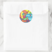 Abstrakter Strand Runder Aufkleber (Tasche)