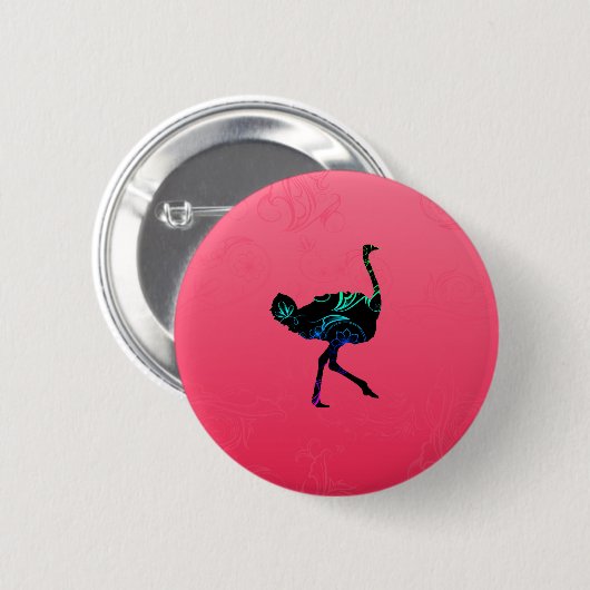 Abstrakter Straußenknopf Button (Vorne & Hinten)