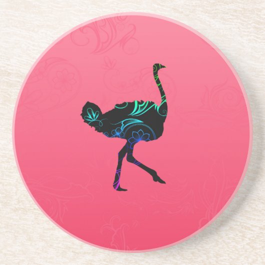 Abstrakter StraußenUntersetzer Sandstein Untersetzer (Vorne)