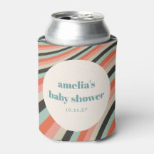 Abstrakter Streifen Aqua Peach Custom Baby Dusche