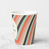 Abstrakter Streifen Aqua Peach Custom Baby Dusche Pappbecher (Links)