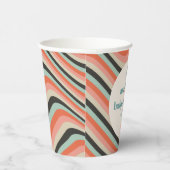 Abstrakter Streifen Aqua Peach Custom Baby Dusche Pappbecher (Rechts)