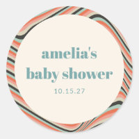 Abstrakter Streifen Aqua Peach Custom Baby Dusche