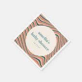 Abstrakter Streifen Aqua Peach Custom Baby Dusche Serviette (Ecke)