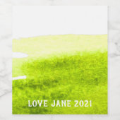 Abstrakter Streifen in grüner Wasserfarbe Weinetikett (Einzelnes Label)