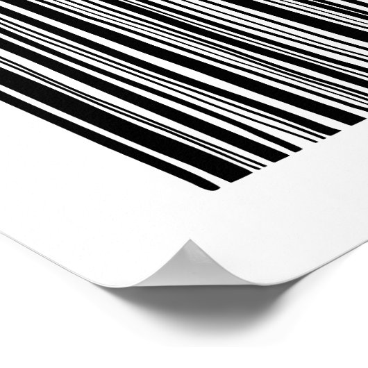 Abstrakter Strichcode in Schwarzweiß. Moderne Lini Poster (Ecke)