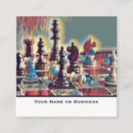 Abstrakter Styling Schach Pieces Coach Club Quadratische Visitenkarte