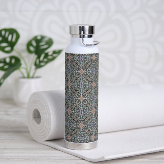 Abstrakter Sukkulargarten Rosette Trellis Muster Trinkflasche (Yoga)
