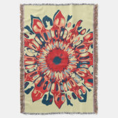 Abstrakter SUN FLOWER - rot blau + dein Backgr. Decke (Vorderseite Vertikal)