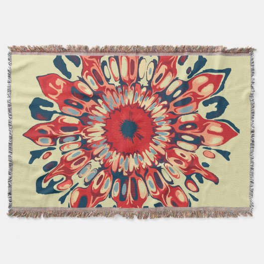 Abstrakter SUN FLOWER - rot blau + dein Backgr. Decke (Vorderseite)