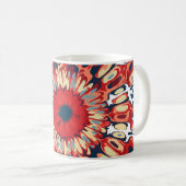 Abstrakter SUN FLOWER - rot blau + dein Backgr. Kaffeetasse (VorderseiteRechts)