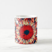 Abstrakter SUN FLOWER - rot blau + dein Backgr. Kaffeetasse (Mittel)