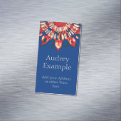 Abstrakter SUN FLOWER - rot blau + dein Backgr. Magnetische Visitenkarte (Beispiel)