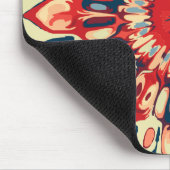 Abstrakter SUN FLOWER - rot blau + dein Backgr. Mousepad (Ecke)