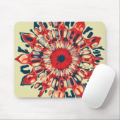 Abstrakter SUN FLOWER - rot blau + dein Backgr. Mousepad (Mit Mouse)