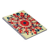 Abstrakter SUN FLOWER - rot blau + dein Backgr. Notizblock (Rechte Seite)