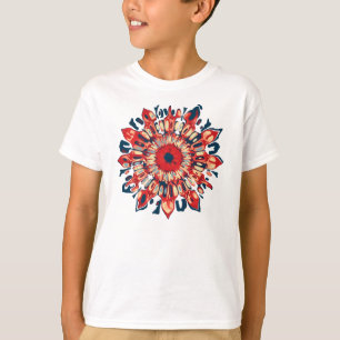 Abstrakter SUN FLOWER - rot blau + dein Backgr. T-Shirt