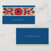 Abstrakter SUN FLOWER - rot blau + dein Backgr. Visitenkarte (Vorne/Hinten)