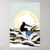 Abstrakter Surfer am Sonntag Poster (Vorne)