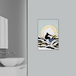 Abstrakter Surfer am Sonntag Poster