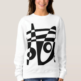 Abstrakter Surfing White Black Karo Sweatshirt