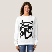 Abstrakter Surfing White Black Karo Sweatshirt (Vorne ganz)