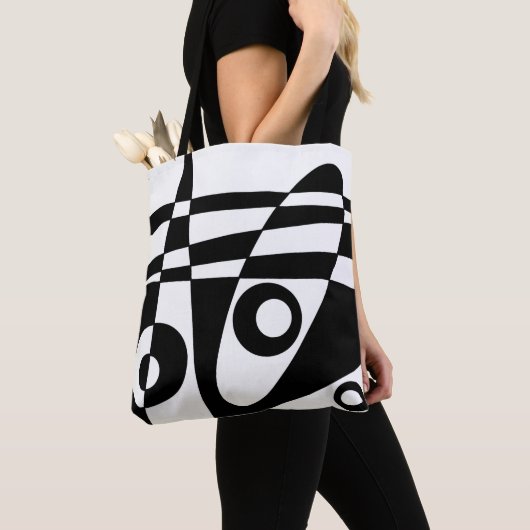 Abstrakter Surfing White Black Karo Tasche (Von Nahem)