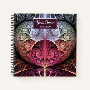 Abstrakter surrealer Fantasy-Fraktal-Name des Herz Notizblock