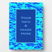 Abstrakter Swirbelrahmen blau Fotoplatte (Vorderseite)
