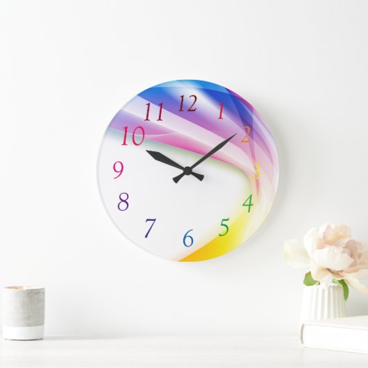 Abstrakter Swirl 1 Große Wanduhr (Zuhause)