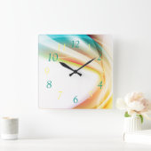 Abstrakter Swirl 2 Quadratische Wanduhr (Zuhause)