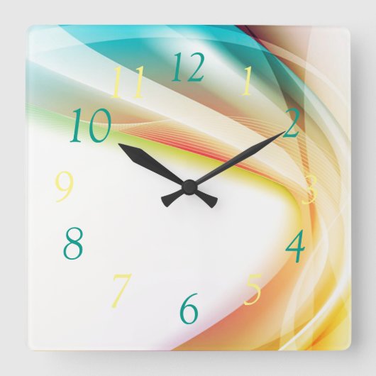 Abstrakter Swirl 2 Quadratische Wanduhr (Vorderseite)